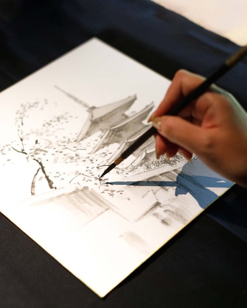 Sumi-e Ink Painting Classes in Japan