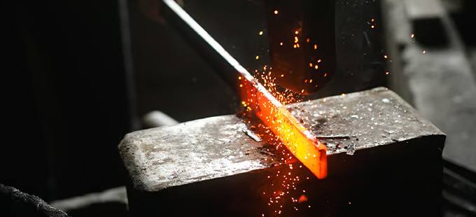 Blade forging at the anvil